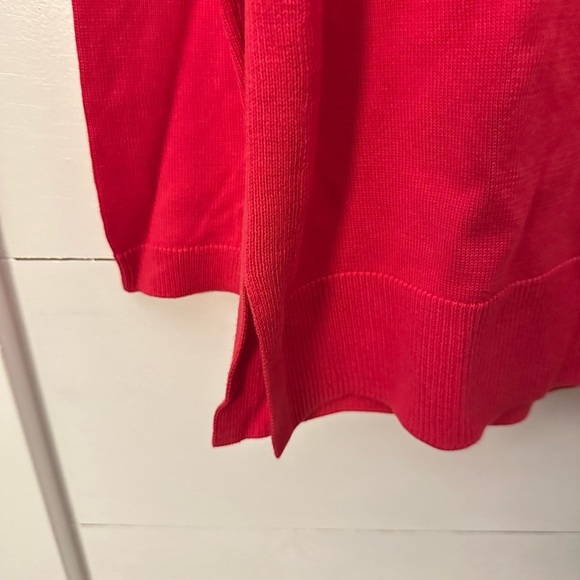 TALBOTS Woman RED PINK button cotton long sleeve career casual cardigan MP - Picture 4 of 13